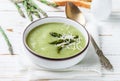 Asparagus soup puree. Healthy diet. Vegetarian cuisine Royalty Free Stock Photo