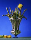 Asparagus in the spring is illustrated with a photo of asparagus and tulips in a vase