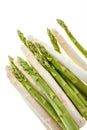 Asparagus tips isolated on white background
