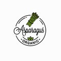 Asparagus vegetable logo. Round linear bunch white Royalty Free Stock Photo