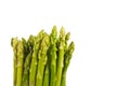 Green asparagus on white background.