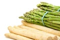 Asparagus white and green isolated
