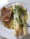 Asparagus with Wiener Schnitzel - Franconian food