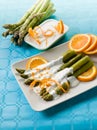 Asparagus with yogurt cream sauce