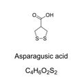 Asparagusic acid, chemical formula and skeletal structure