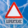 Aspartame traffic warning sign