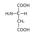 Aspartic acid is an amino acid. Chemical molecular formula Aspartic acid is an amino acid. Vector illustration on