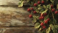 aspberry fruit plant tree on wood background Royalty Free Stock Photo