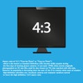 Aspect ratio icons, 16:9, 16:10, 4:3, 21:9, widescreen and standard monitors, tv signs