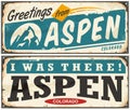 Aspen Colorado retro metal sign