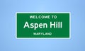 Aspen Hill, Maryland city limit sign. Town sign from the USA.