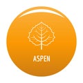 Aspen leaf icon vector orange