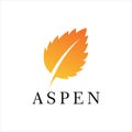 Aspen leaf logo vector graphic design modern abstract, minimalist, luxurious Royalty Free Stock Photo