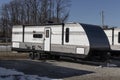 Aspen Trail LE Travel Trailer display. Aspen Trail is a division of Dutchmen RV and Thor Industries