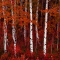 Aspen Trees in Fall with Colors Lush Forest Birch Royalty Free Stock Photo