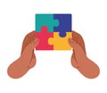asperger awareness hands and puzzles