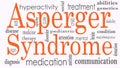 Asperger syndrome word cloud collage, health concept