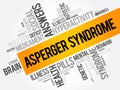 Asperger syndrome word cloud collage, health concept background