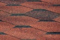 Asphalt Bitumen Shingles Photo. Close up view on Asphalt Roofing Shingles Background. Roof Shingles - Roofing Construction, Royalty Free Stock Photo