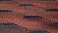 Asphalt Bitumen Shingles Photo. Close up view on Asphalt Roofing Shingles Background. Roof Shingles - Roofing Construction, Royalty Free Stock Photo