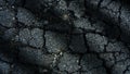 Asphalt cracks road black background