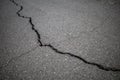 Asphalt cracks, road surface damage due to earthquake in Indonesia Royalty Free Stock Photo