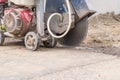 Asphalt cutter on construction site - floor cutter