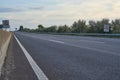 empty 4-lane motorway at evening