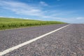 Asphalt highway empty road and clear blue sky with panoramic landscape Royalty Free Stock Photo