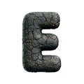 asphalt letter E - Capital 3d tarmac font - suitable for road, transport or highway related subjects