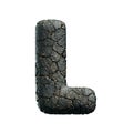 asphalt letter L - Capital 3d tarmac font - suitable for road, transport or highway related subjects