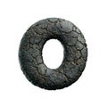 asphalt letter O - Large 3d tarmac font - suitable for road, transport or highway related subjects