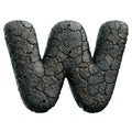 asphalt letter W - Capital 3d tarmac font - suitable for road, transport or highway related subjects