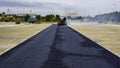 Asphalt paver with asphalt heated