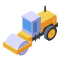 Asphalt paver machine icon, isometric style