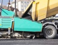 Asphalt paver machine Royalty Free Stock Photo