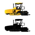 Asphalt paver, vector illustration Royalty Free Stock Photo