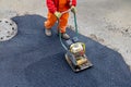 Asphalt plate compactor Royalty Free Stock Photo