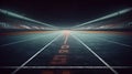 Asphalt racing track finish line. Unleash Your Speed under the Night Sky at the Finish Line. Generative AI Royalty Free Stock Photo