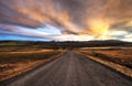 Asphalt road across the desert