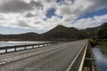 Asphalt road along state highway view from Mokau Rd at New Plymouth, New Zealand