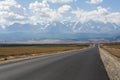 Asphalt road, Altai Mountains, Russia Royalty Free Stock Photo