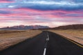 Asphalt road and beautiful landscape with sunset sky Royalty Free Stock Photo