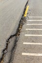 Asphalt road collapse. Royalty Free Stock Photo