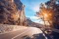 Asphalt road. Colorful landscape with beautiful winding mountain Royalty Free Stock Photo