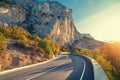 Asphalt road. Colorful landscape with beautiful winding mountain Royalty Free Stock Photo