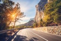 Asphalt road. Colorful landscape with beautiful winding mountain Royalty Free Stock Photo