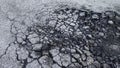Asphalt road with crack. Damage and broken Royalty Free Stock Photo