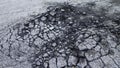 Asphalt road with crack. Damage and broken Royalty Free Stock Photo