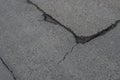 Asphalt road crack patch damage